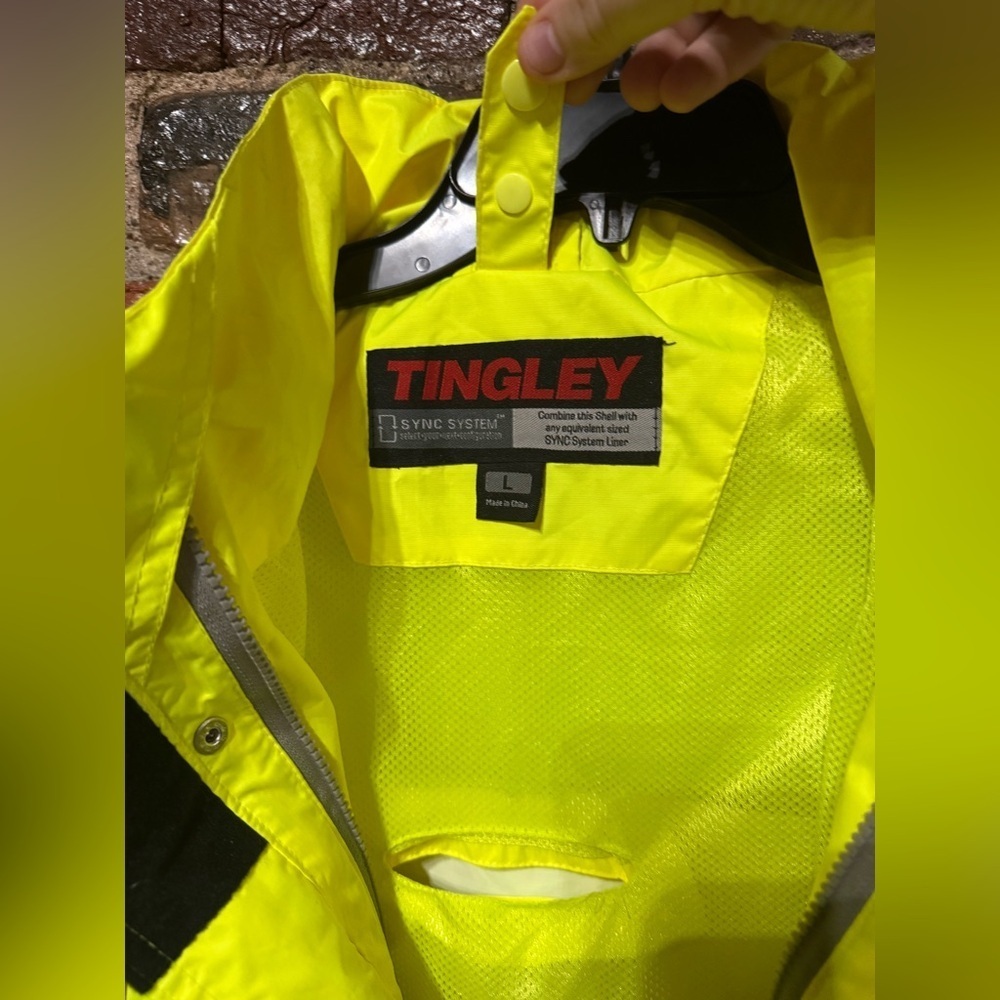 Tingley Hi-Vis Yellow and Black Safety Shell/Jacket Size Large with Tags - Picture 2 of 9